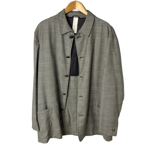 Gianni Versace Plaid Button Front Jacker Black and White Size 54 (XXL) Vintage - Picture 2 of 10